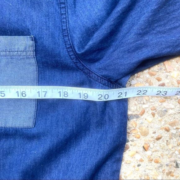 NWT Love, Hanna Jean Chambray Denim Dress L - Picture 8 of 11